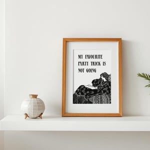Funny Victorian Print: Introvert Quote, Art Deco Style immagine 2
