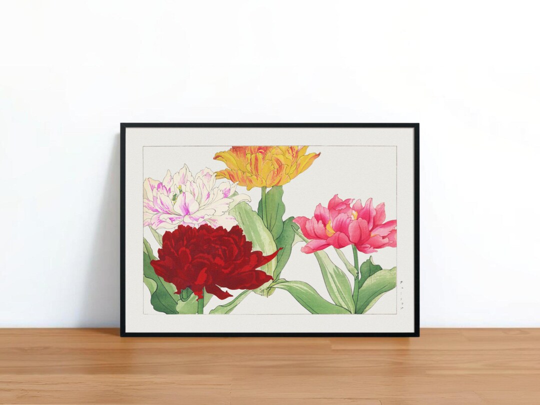Vintage Floral Print - Peonies Flower Botanical Wall Art - Etsy