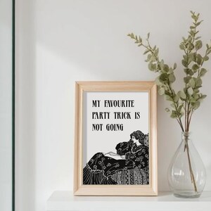 Funny Victorian Print: Introvert Quote, Art Deco Style immagine 9