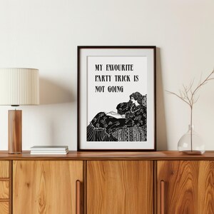 Funny Victorian Print: Introvert Quote, Art Deco Style immagine 4
