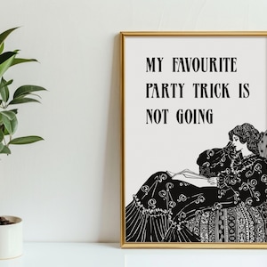 Funny Victorian Print: Introvert Quote, Art Deco Style immagine 5