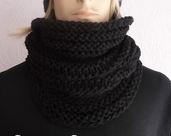 SCHWARZ,Strickschal voor MAN,Rundschal,Chunky,Strickschal