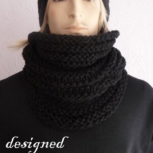 SCHWARZ,Strickschal für MAN,Rundschal,Chunky,Strickschal