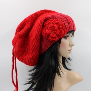 Besondere Chunky Boho,Gorro,Super LangRotGlitzereffekt imagen 1