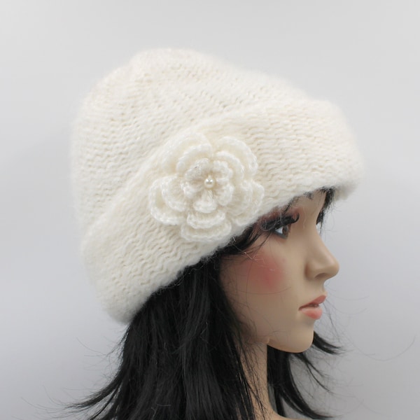 Chunky Hat,Long Beanie, Strickmütze, Wintermütze,beige,Ski Beanie!