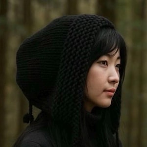 Spezielle Kapuze Chunky Boho,Beanie,Super, Strickmütze, Mütze, Dreads, Look!schwarz!Neu!