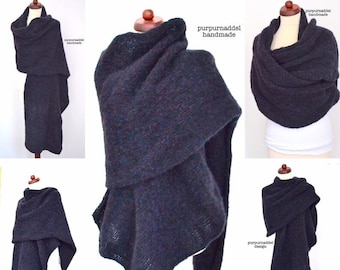 FARBAUSWAHL!!! Strickschal, Schal! Winterschal! Gestrickt!Poncho! Damen! Onesize! Grobstrick! Decke,Schulterwärmer, XXL!Alpaka&Seide!