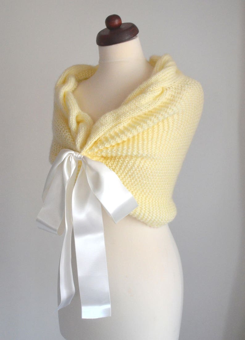 Wedding,Knitted Shawl, Limon Shawl, Shawl, Bridal Cape, Wedding Cape, Bridal Wrap, Bridal Bolero, Wedding Shawl, Bridal Shawl, Cape image 2