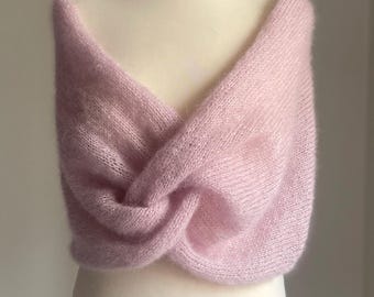 Estola nupcial Puder Rosa, bolero de mezcla de mohair y seda de cabra, ¡chal nupcial!