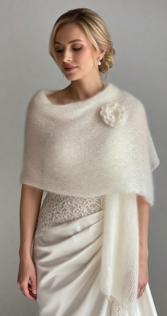 In vielen Farben!Braut Stola,Hochzeit,Sahne creme,Tuch,Braut Umhang!Mohair, Seide!