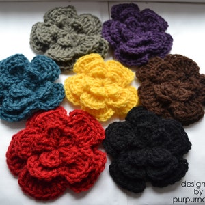 Häkelblume i verschiedenen Farben! Häkelapplikation, Blumen Applikation, 11 cm! bild 1