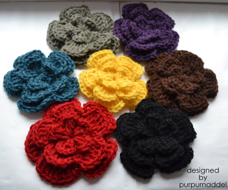 Häkelblume i verschiedenen Farben! Häkelapplikation, Blumen Applikation, 11 cm! bild 1