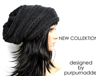 NEW COLLECE,Super cool Chunky Hat,knitted,ANTHRACITE ! For Women / Men !