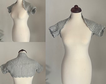 Braut Bolero, Jacke, Stola, Hochzeit, Bolero in grau!gehäkelt!