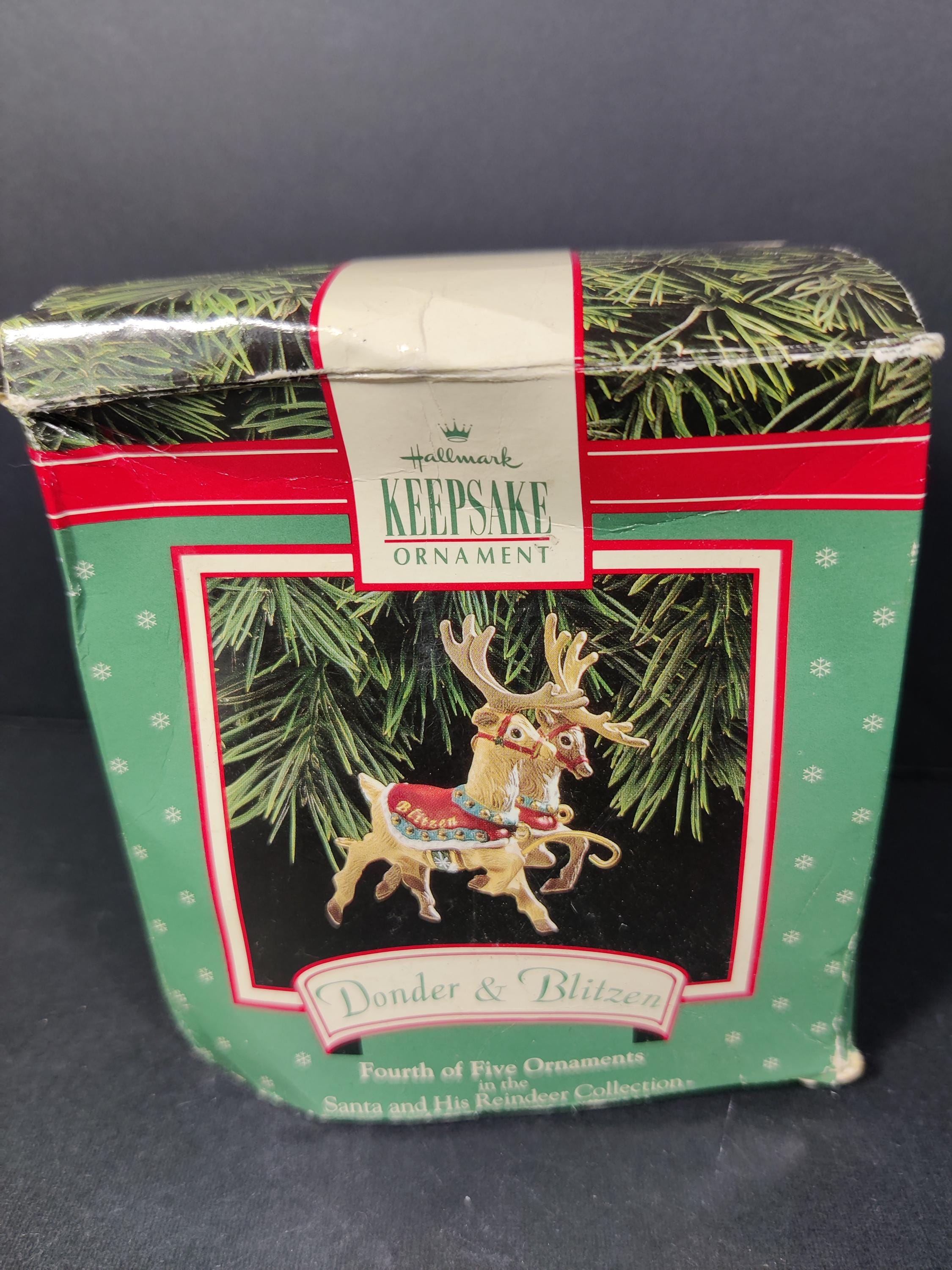 1992 Hallmark Santa Reindeer Ornaments - Etsy