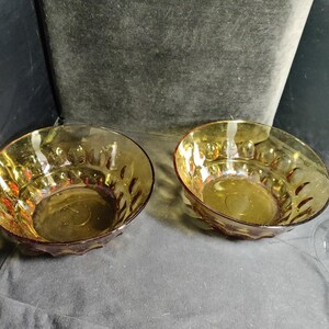 Set Of 2 Large Hazel Atlas Amber Glass Salad/Serving Bowl