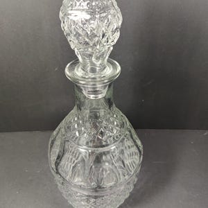 Vintage Clear Glass Decanter With Glass Stopper