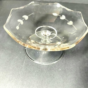 Vintage Princess House/ Heritage Glass, Etched Candy Dish