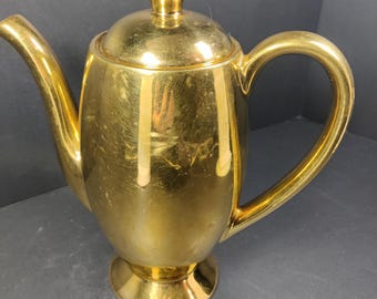 Vintage Royal Worcester Gold Lustre Porcelain Teapot