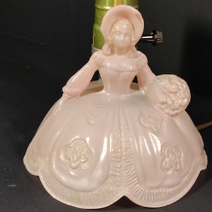 Vintage L E. Smith Southern Belle Pink Glass Lamp/ No Shade/ Works Well