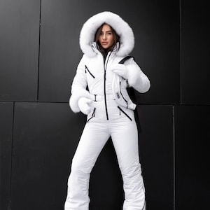 2025 White Ski Suit for Women - Waterproof Winter Jumpsuit, Warm Snow Suit , Stylish Ski Wear & Perfect Gift ,Clothing for skiing