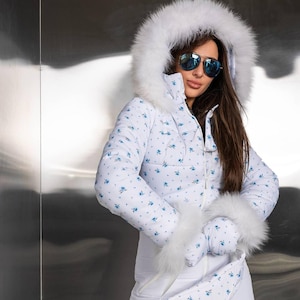 2025 White Ski Suit for Women , Warm Jumpsuit , Winter Activewear , Perfect Gift for Skier & Sister&#39;s Birthday Ideas