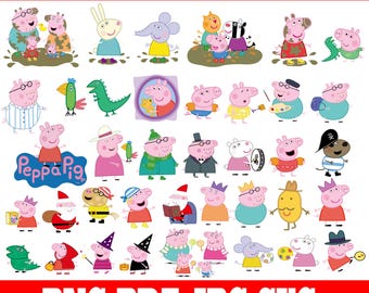 Cartoon Pig Clipart Bundle | 374 Funny Designs (png, svg, jpg, pdf)