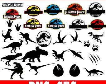 Jurassic Park SVG Bundle, Dinosaur Clipart (75 Designs)