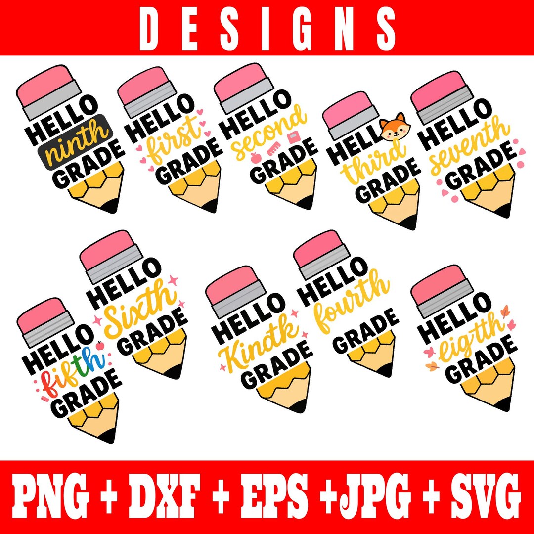 Back to School SVG Bundle, Pencil SVG, Grade Level Vibes Svg, Teacher ...