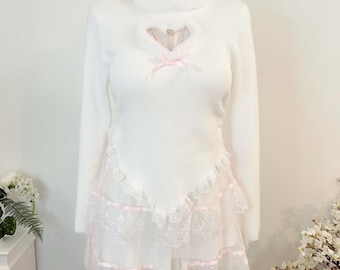 Dress Robe Snow-white Cute Kawaii Vintage Barbie Girl Cosplay Lolita Princesse  Manga Anime Winter edition