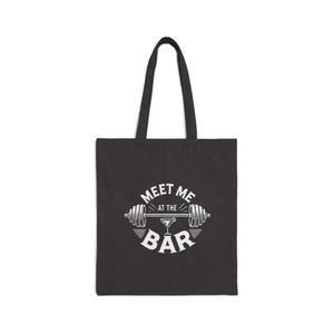 Gym Motivational Cotton Canvas Tote Bag - Perfect for Workout, Fitness Gift, Daily Use, Eco-Friendly Shopping, Gym Essentials