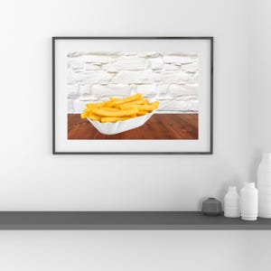 Chips Poster French Fries Wall Art Fries Poster Kitchen Wall Print Quirky Wall Art Bar Restaurant Art Dining Room Print Chips Pop Art