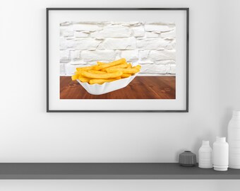 French Fries Pop Art Print, Quirky Kitchen Wall Decor (Digital Download)