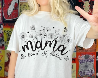 Floral Mama PNG: Retro Mom Shirt Sublimation Design (Digital Download)