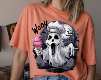 Funny Ghost Ice Cream PNG: Spooky Summerween Shirt Design (Digital Download)d