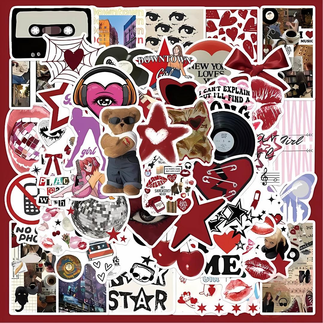 50pcs Downtown Girl Aesthetic Pinterest Kindle Decals, Aesthetic ...