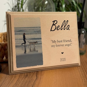 Personalised Pet Memorial Gift Photo Keepsake | Cat Memorial Gift | Dog Picture Frame, Pet Loss Sympathy Frame, Engraved Pet Memorial