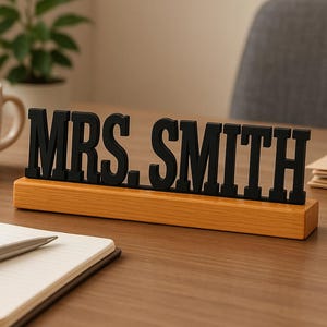 Custom Desk Wood Name Plate , Office Accessory Gift, Gift for Boss, Gift New Office, Personalized Wooden Desk Name Plate, New Job Gift