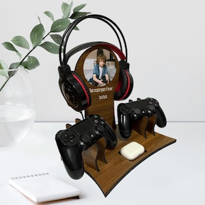Personalized Gaming Controller and Headphone Stand, Christmas Gift for Him, Gamer Room Decor, Headset Stand, Boyfriend Gift Teen Gift