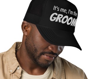 It's Me, I'm the Groom geborduurde truckerhoed - Buy The Groom a Drink - Vrijgezellenfeesthoeden - Bruidegomhoed - Snapback vrijgezellenfeest