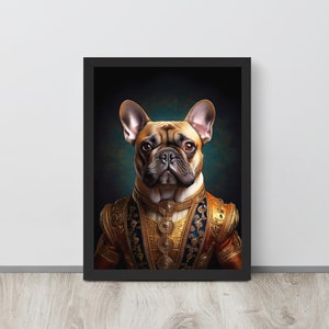 FRAMED French Bulldog Hybrid Poster - Dog Poster for Man Caves Bachelor Pads and More - Gift For Dog Lovers - Dog Poster