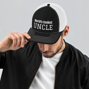 Der coolste Onkel der Welt bestickte Trucker-Hut - Das beste Geschenk für Onkel - Coole Onkel-Hut - Die besten Geschenke für Männer