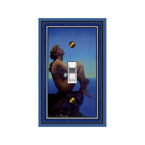 1170X Maxfield Parrish STARS Lovely Nude Woman on Rock By Ocean ~ Mrs Butler Unique Switchplate Cover ~ Use Drop Downs ~ See More Parrish