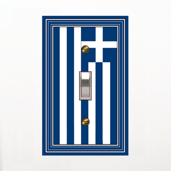 1442X Greek Flag of Grace [Greece] Sky Blue and White One - Mrs Butler Unique Switchplate Cover ~ Use Drop Downs ~ See Many Other Flags