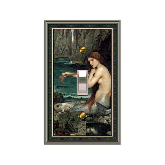 1591X Waterhouse Mermaid by Water & Mountains ~ Mrs Butler Unique Switchplate Cover ~ Use Drop Down Boxes Below ~ See Other Mermaid Designs