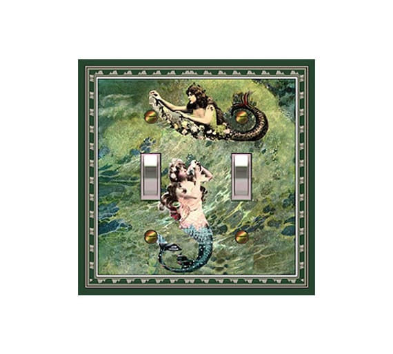 1126B Flat Image of Lovely Mermaids Design ~ Mrs Butler Unique Switchplate Cover ~ Use Drop Downs Below ~ See Other Mermaid Designs