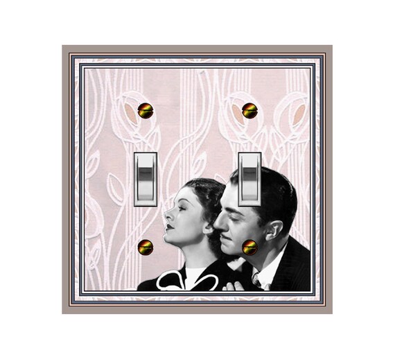 1118A Hollywood 1930's Myrna Loy & Wm Powell 'The Thin Man' Retro Bkgd ~Mrs Butler Unique Switchplate Cover~ Use Drop Downs ~See 1118B Bkgd