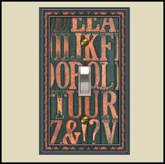 1423x-t1 - wooden (faux)  letters design switch plate - mrs butler  light switchplates,- switch plate covers