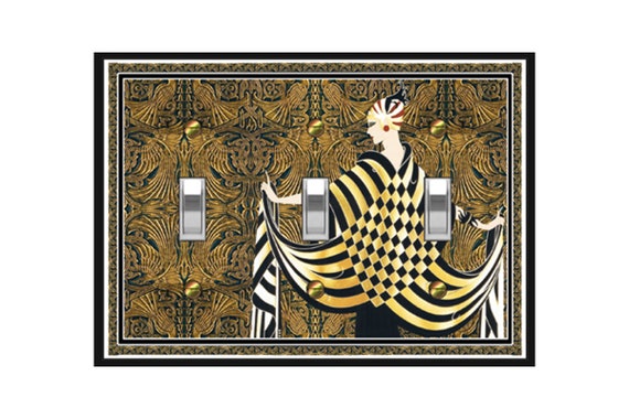 1740A Art Deco Erte "The Balcony" Intricate Bird Design Bkd ~ Mrs Butler Unique Switchplate Cover ~ Use Drop Down Box ~ See 1740B Background