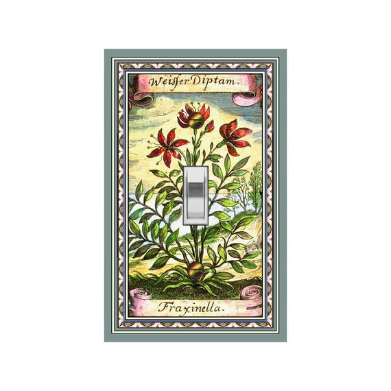 0572X Fraxinella Botanical Colorful Flowers Boat Water Plants Sky ~ Mrs Butler Unique Switchplate Cover ~ Use Drop Down Boxes Below